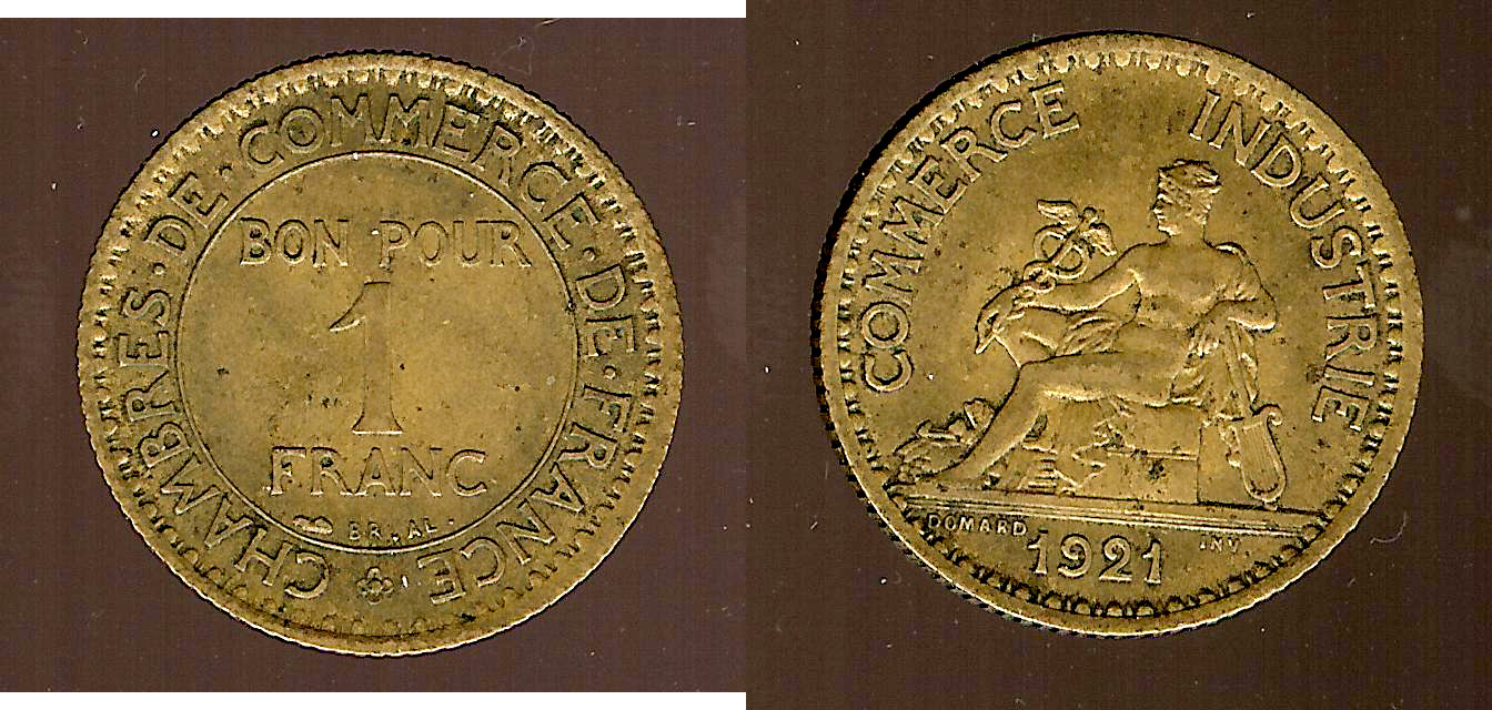 1 franc Chamber of Commerce 1921 gEF